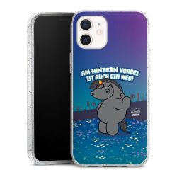 Silikon Glitter Case transparent-silber