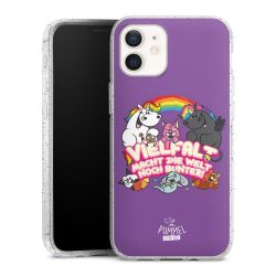 Silikon Glitter Case transparent-silber