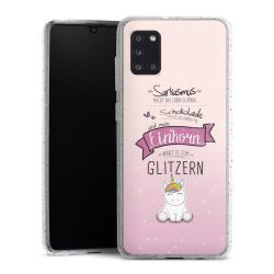 Silikon Glitter Case transparent-silber