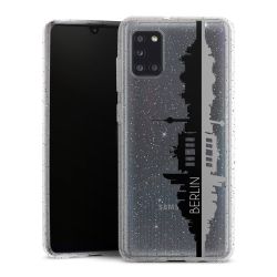 Silikon Glitter Case transparent-silber