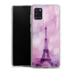 Silikon Glitter Case transparent-silber