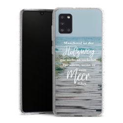 Silikon Glitter Case transparent-silber