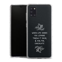 Silikon Glitter Case transparent-silber