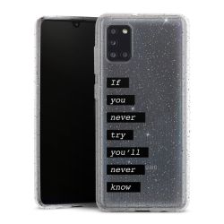Silikon Glitter Case transparent-silber