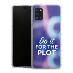 Silikon Glitter Case transparent-silber