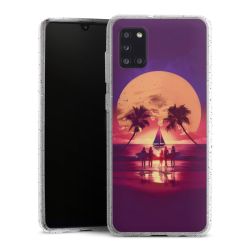 Silikon Glitter Case transparent-silber