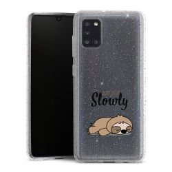 Silikon Glitter Case transparent-silber