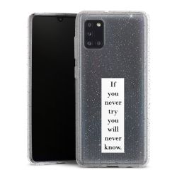 Silikon Glitter Case transparent-silber