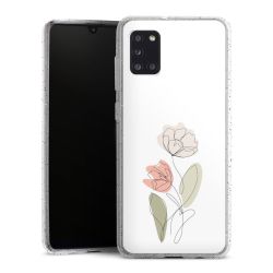 Silikon Glitter Case transparent-silber