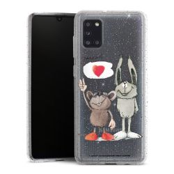 Silikon Glitter Case transparent-silber