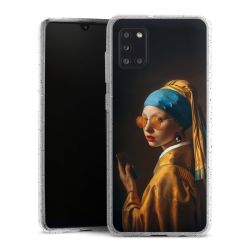 Silikon Glitter Case transparent-silber