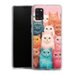 Silikon Glitter Case transparent-silber