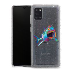 Silikon Glitter Case transparent-silber