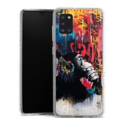 Silikon Glitter Case transparent-silber