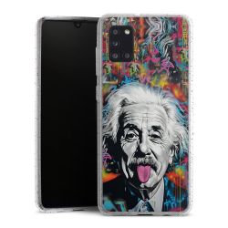 Silikon Glitter Case transparent-silber