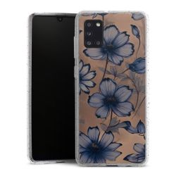 Silikon Glitter Case transparent-silber