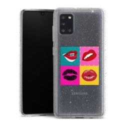 Silikon Glitter Case transparent-silber