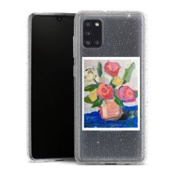 Silikon Glitter Case transparent-silber