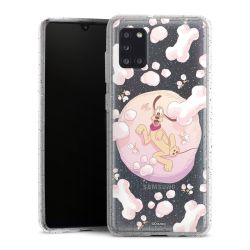 Silikon Glitter Case transparent-silber