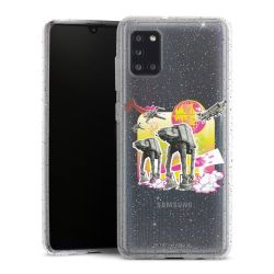 Silikon Glitter Case transparent-silber