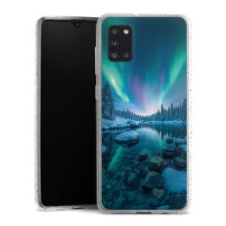 Silikon Glitter Case transparent-silber