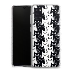 Silikon Glitter Case transparent-silber