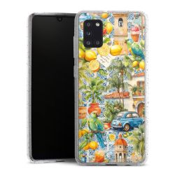 Silikon Glitter Case transparent-silber