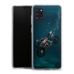 Silikon Glitter Case transparent-silber