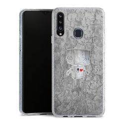 Silikon Glitter Case transparent-silber