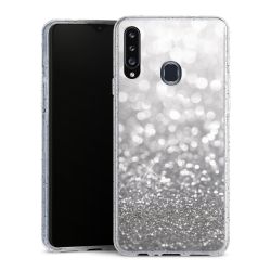 Silikon Glitter Case transparent-silber