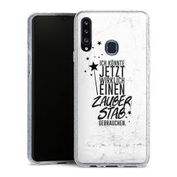 Silikon Glitter Case transparent-silber