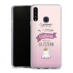 Silikon Glitter Case transparent-silber