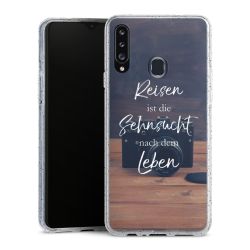 Silikon Glitter Case transparent-silber