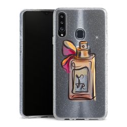 Silikon Glitter Case transparent-silber