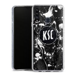 Silikon Glitter Case transparent-silber