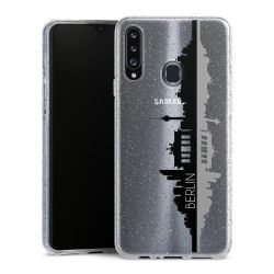 Silikon Glitter Case transparent-silber