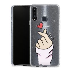 Silikon Glitter Case transparent-silber