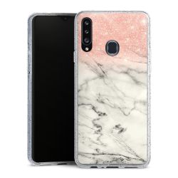 Silikon Glitter Case transparent-silber