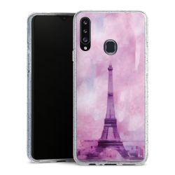 Silikon Glitter Case transparent-silber