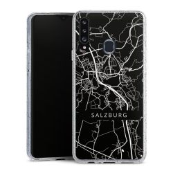 Silikon Glitter Case transparent-silber