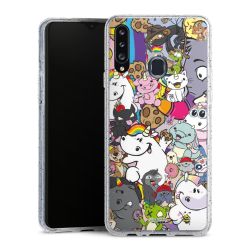 Silikon Glitter Case transparent-silber