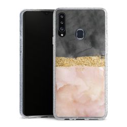 Silikon Glitter Case transparent-silber