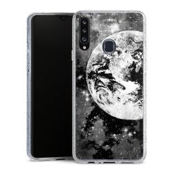 Silikon Glitter Case transparent-silber