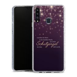 Silikon Glitter Case transparent-silber