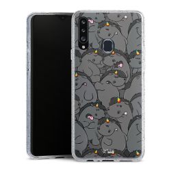 Silikon Glitter Case transparent-silber