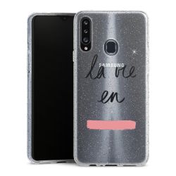 Silikon Glitter Case transparent-silber