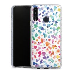 Silikon Glitter Case transparent-silber