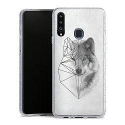 Silikon Glitter Case transparent-silber