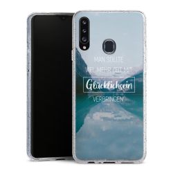 Silikon Glitter Case transparent-silber