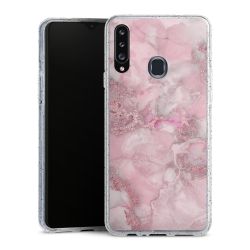 Silikon Glitter Case transparent-silber